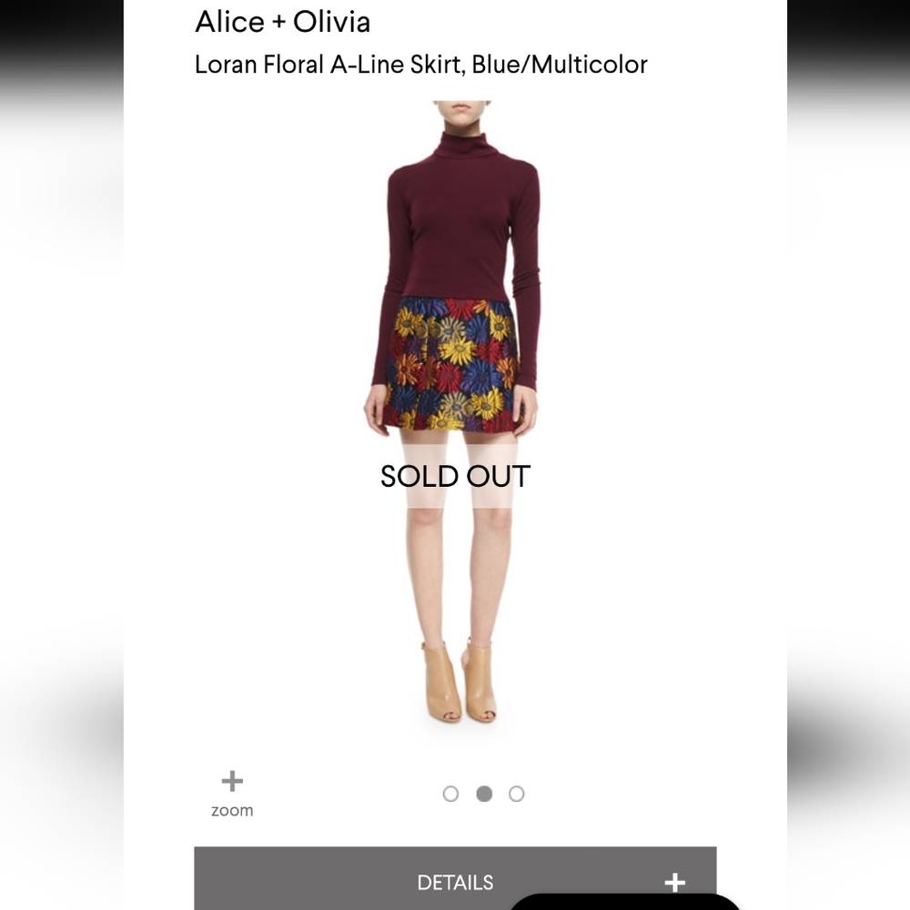 Alice & Olivia Loran Floral A-Line Skirt Women 6